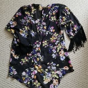 Black floral top